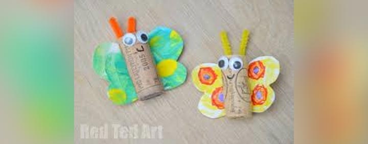 Cork butterfly craft for kids