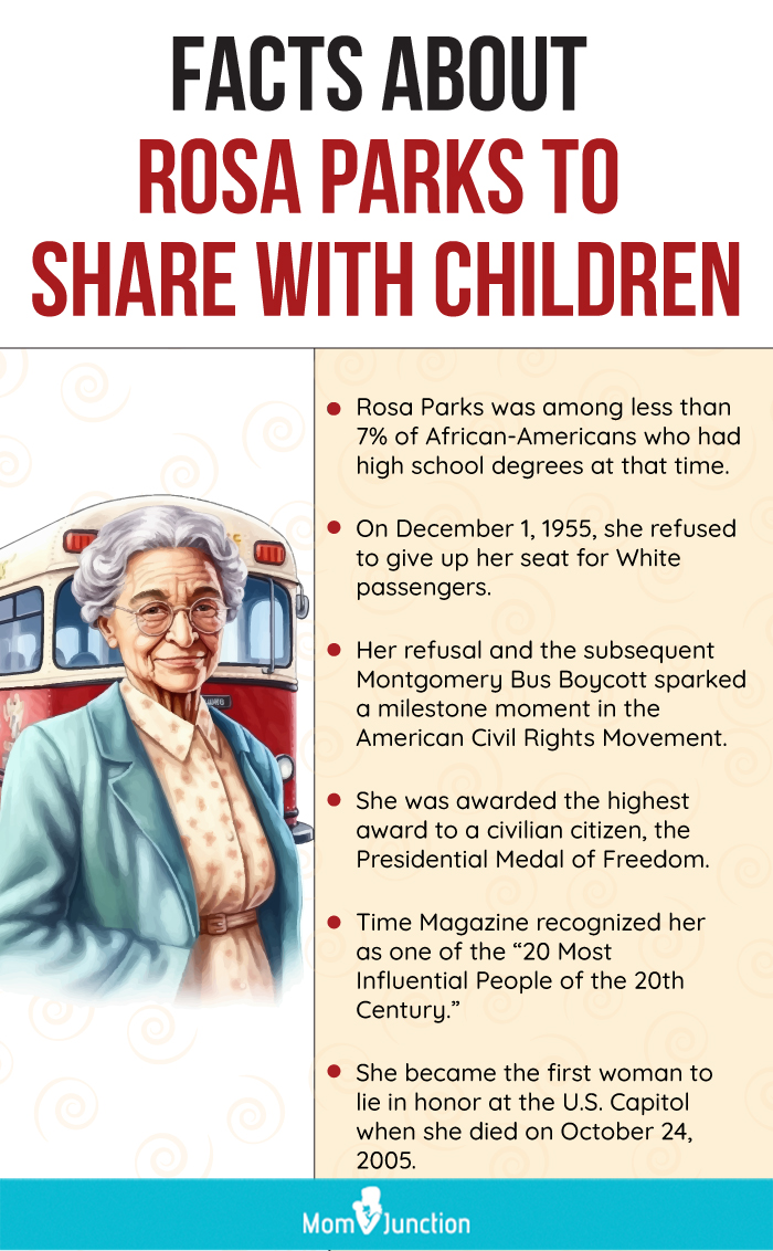 facts about rosa parks to share with children (infographic)