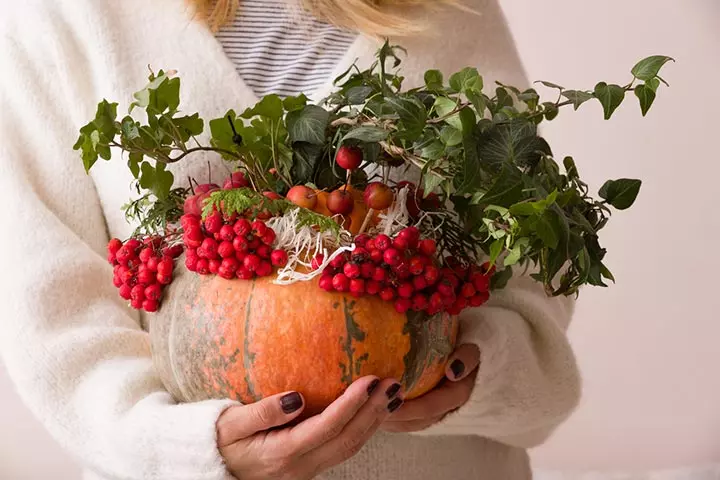 Flower pumpkin carving idea for kids