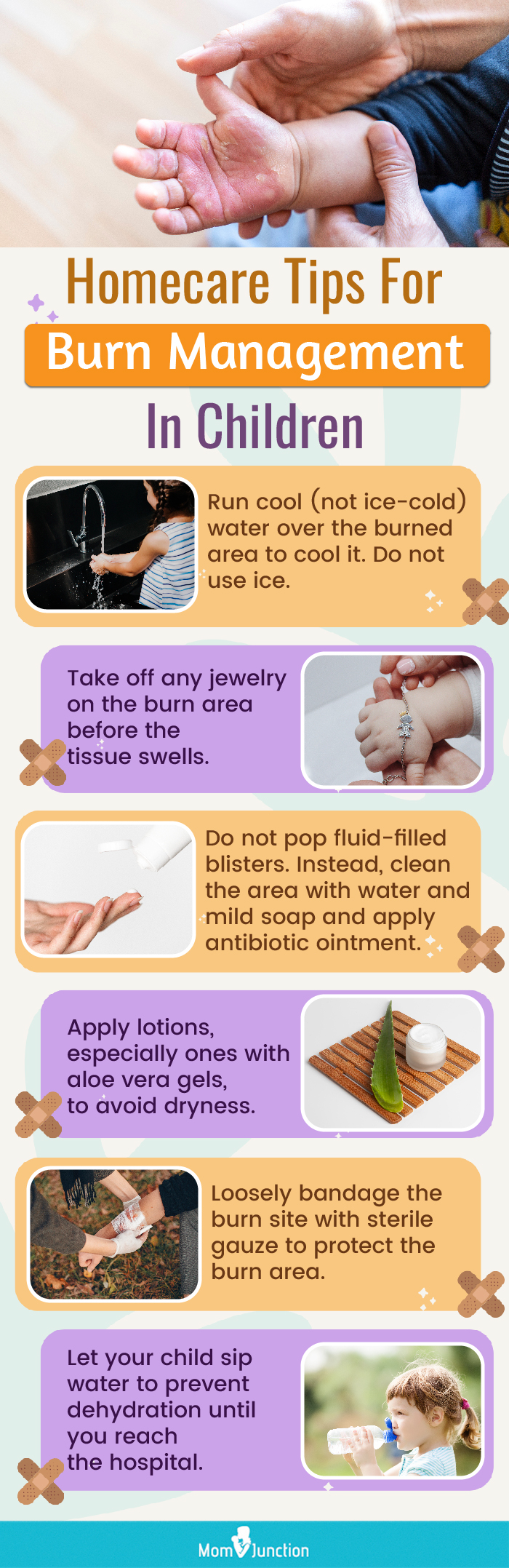 homecare tips for burn management in children (infographic)