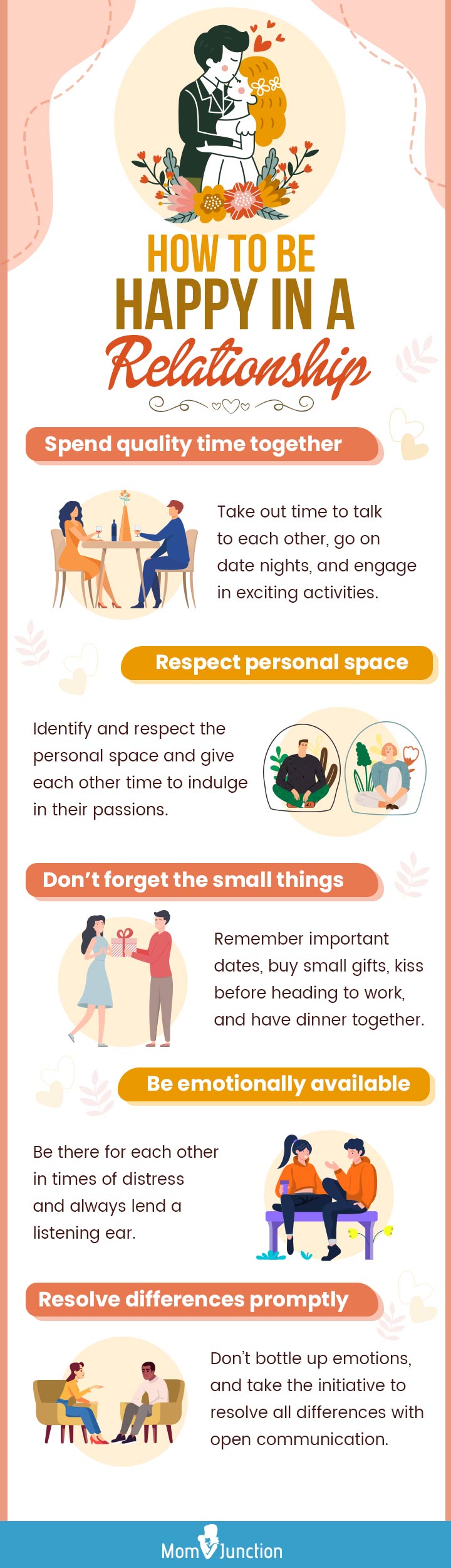 how to be happy in a relationship [infographic]