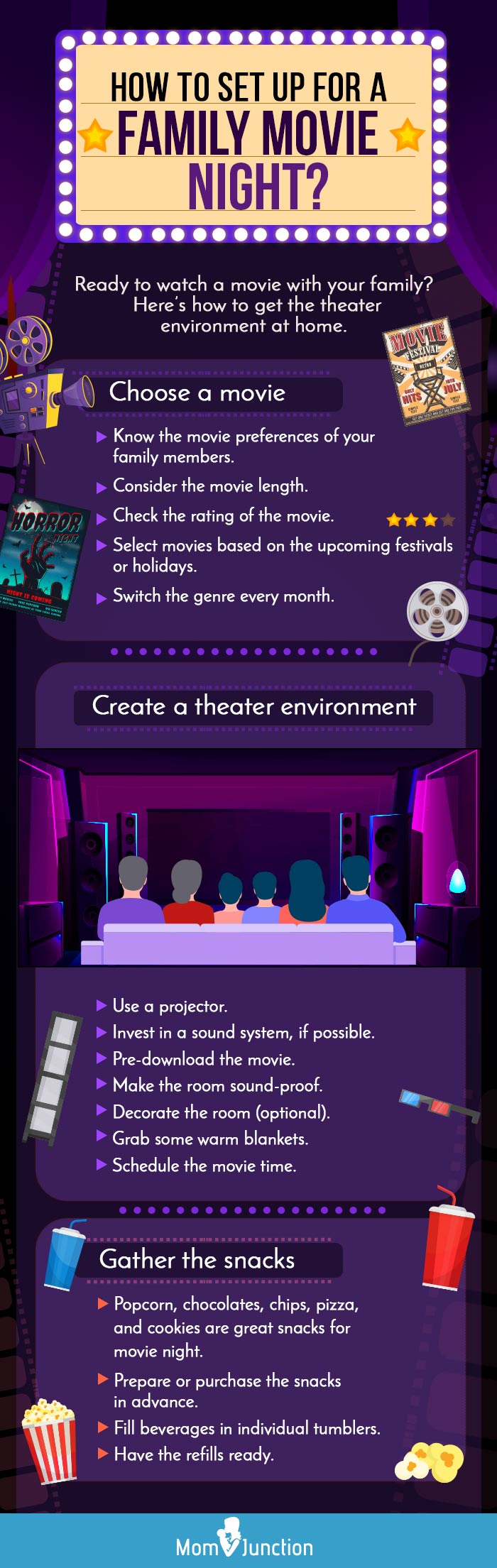 how to set up for a family movie night [infographic]