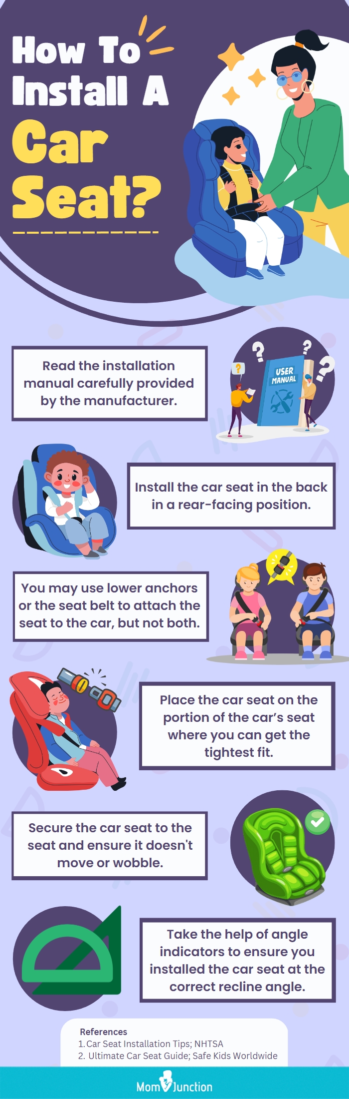 How To Install A Car Seat (infographic)