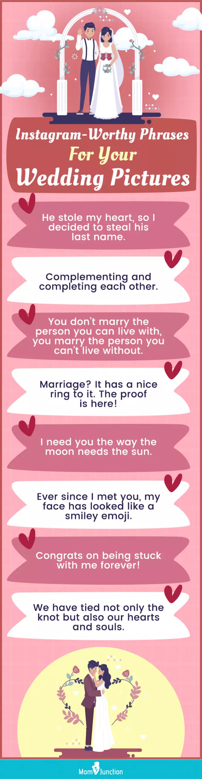 favorite wedding instagram captions (infographic)