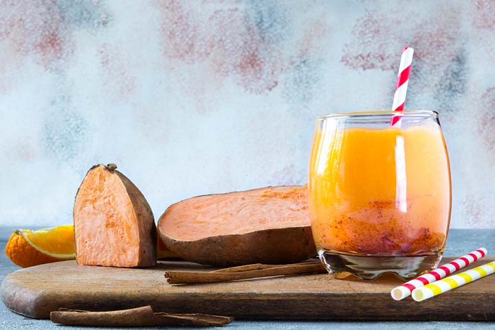 Mango sweet potato protein shake for kids
