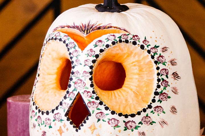 Owl pumpkin carving idea for kids