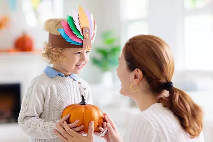 Paper plate turkey hat craft for kids