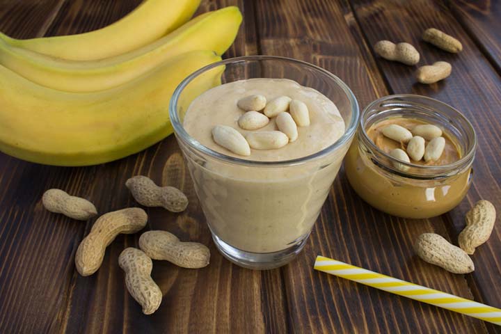 Peanut butter and banana protein shake for kids