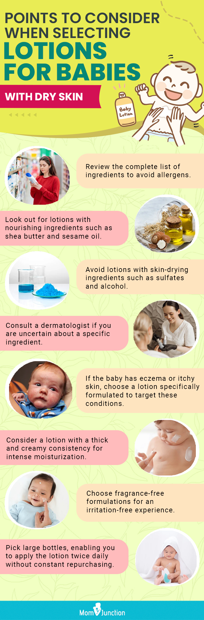 Points To Consider When Selecting Lotions For Babies With Dry Skin. (infographic)