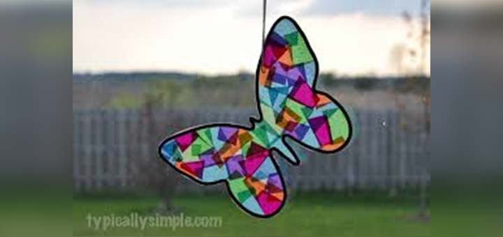 Stained glass butterfly craft for kids