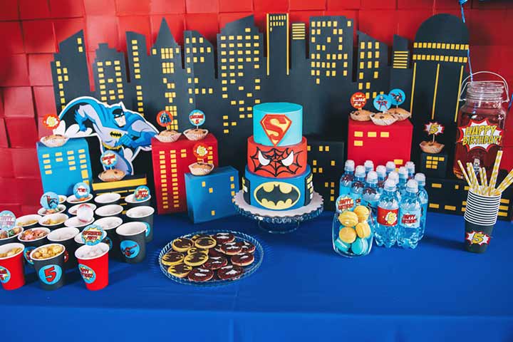 Superhero theme for 8-year-old's birthday party