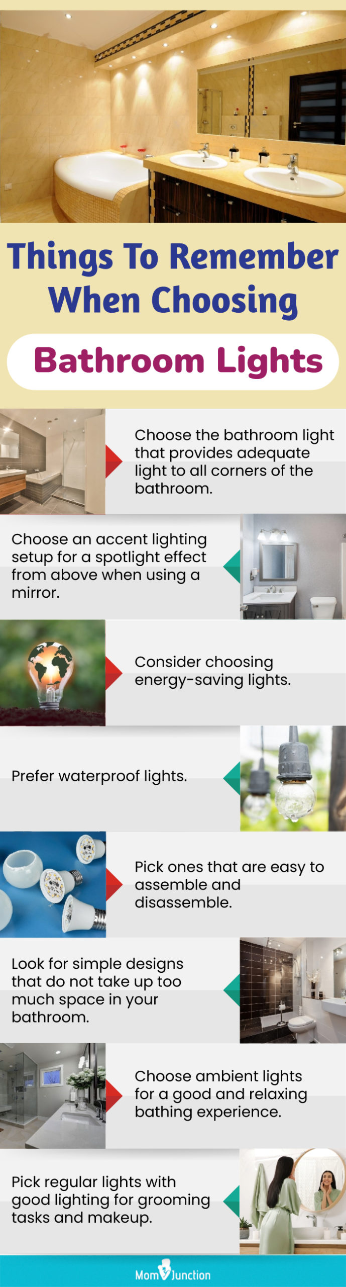 Things To Remember When Choosing Bathroom Lights (infographic)