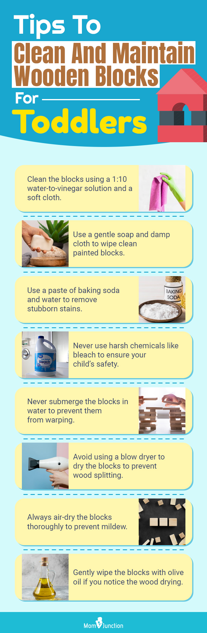 Tips To Clean And Maintain Wooden Blocks For Toddlers (infographic)