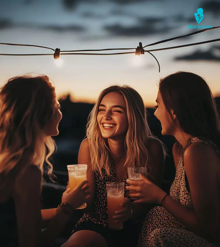 A Group Of Girls Enjoying Night Games