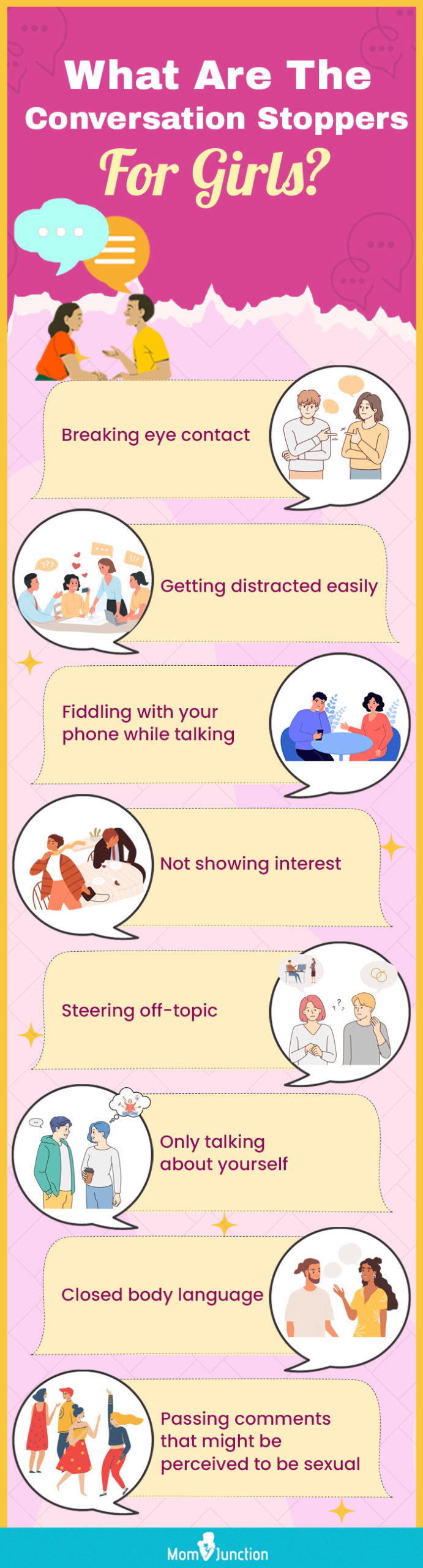 what are the conversation stoppers for girls (infographic)
