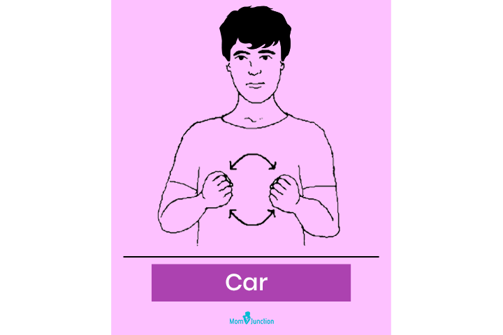 Baby sign language for car