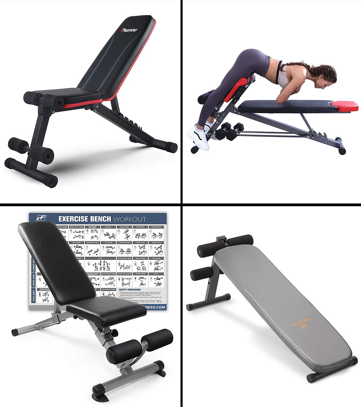 Full Body Training Sit Up Stretch Adjustable Fitness Bench For Home Gym Workout 
