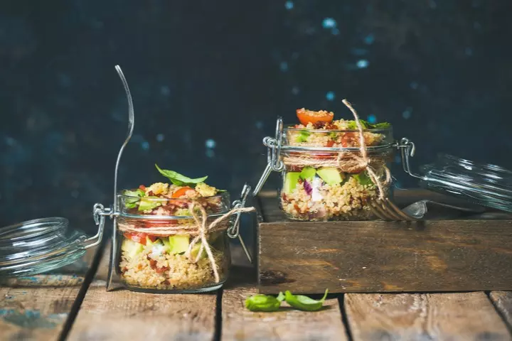 Quinoa salad with cherries vegetable snacks for kids