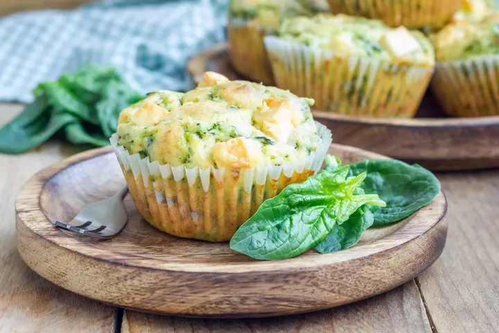 Feta cheese and spinach muffins vegetable snacks for kids