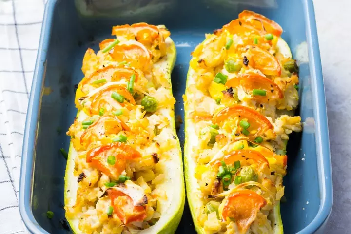 Zucchini boat, vegetable snacks for kids