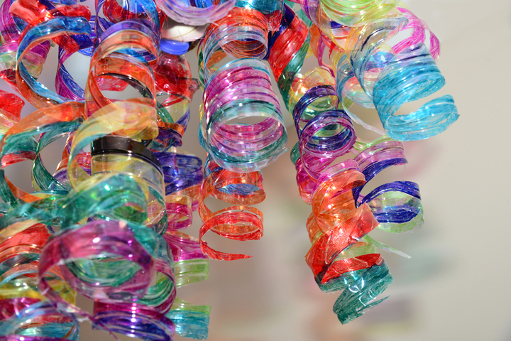 Plastic chandelier, Plastic bottle crafts for kids