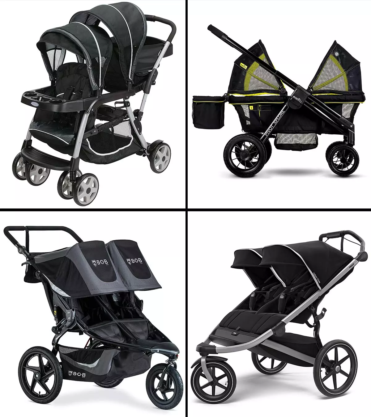 Durable and sturdy strollers for a smooth stroll on rough surfaces.