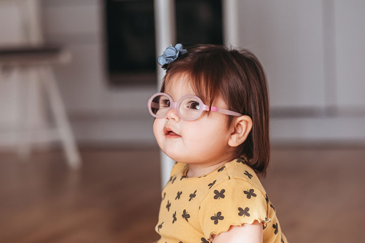 Babies with refractive errors are provided with eyeglasses.