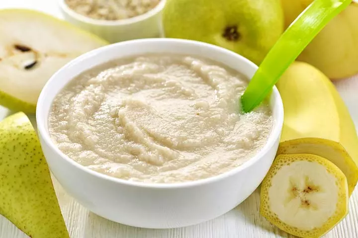 Banana puree fiber foods for babies