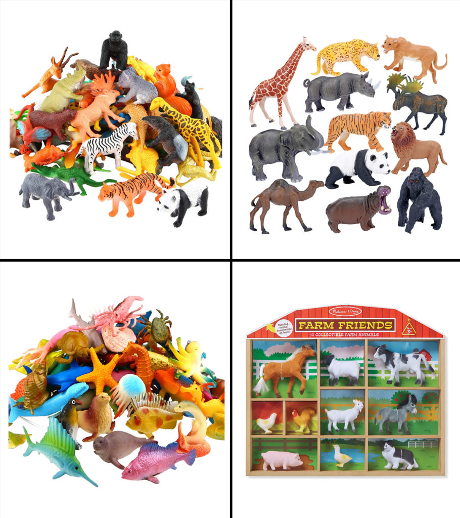 Perfect for Gift YUCAN Farm Animals Figures Toys Cows with Corral Fence Toys Playset Safari Party Supplies Cake Top