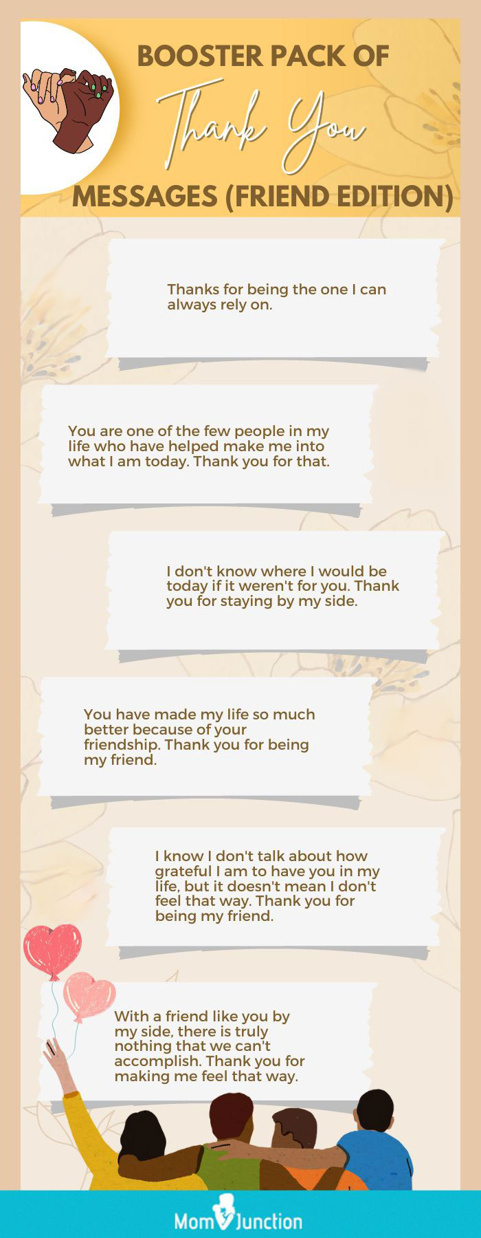 thank you messages for friends (infographic)