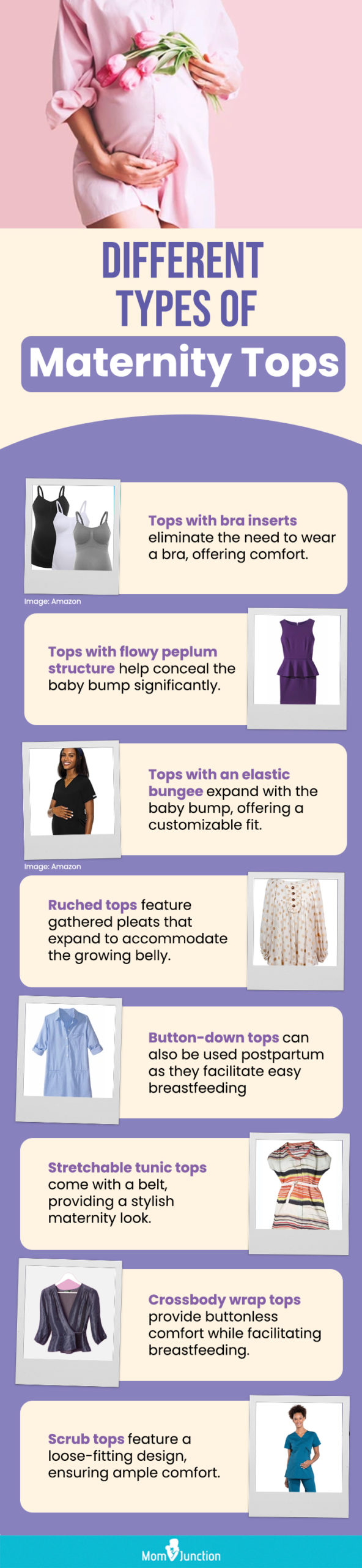 Different Types Of Maternity Tops (infographic)