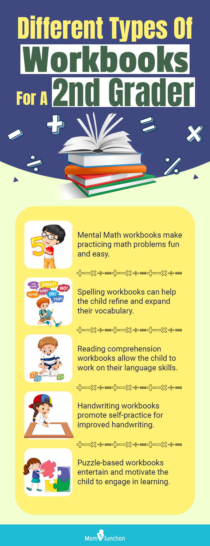 Different Types Of Workbooks For A 2nd Grader (infographic)