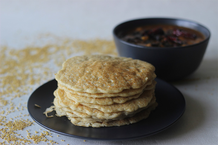 Foxtail millet pancakes for babies