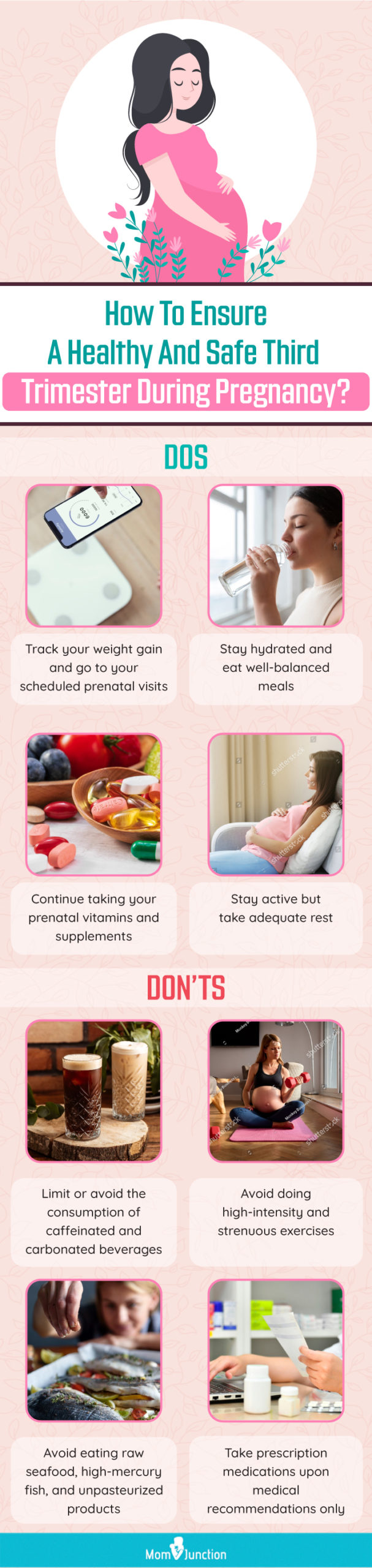 how to ensure a healthy and safe third trimester during pregnancy (infographic)