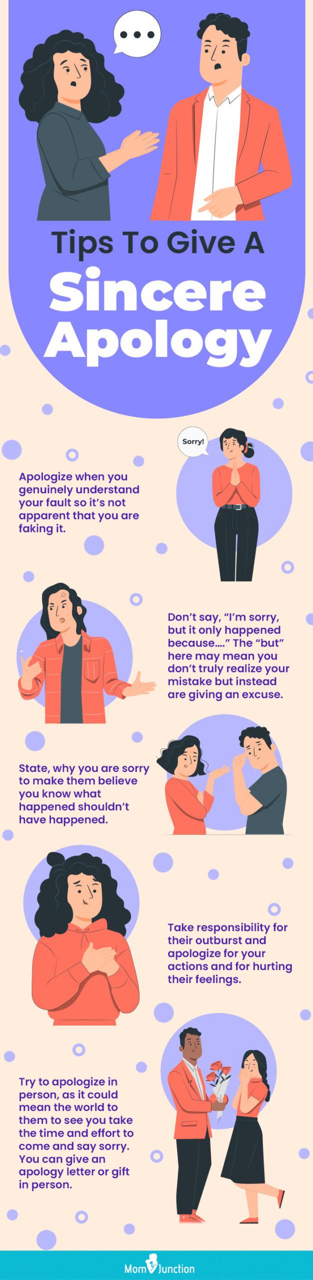 tips to give a sincere apology (infographic)