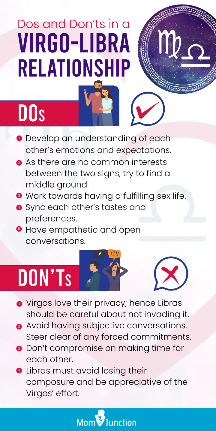 dos and don’ts in a virgo-libra relationship (infographic)