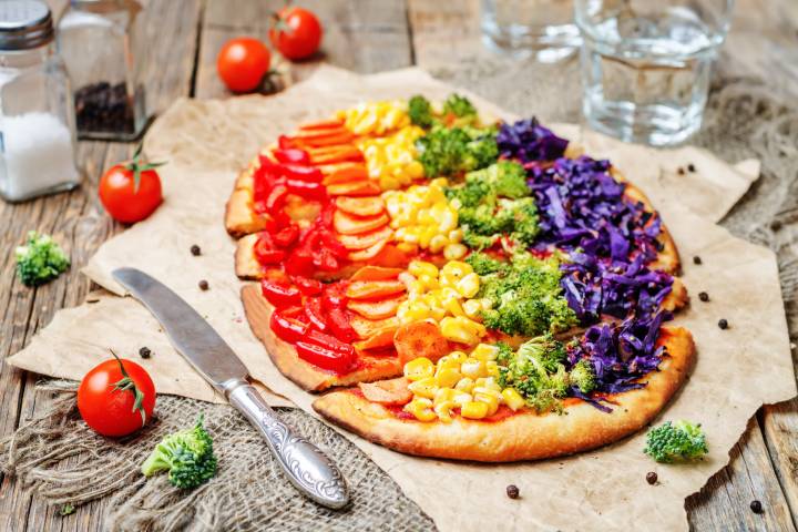 Rainbow pizza