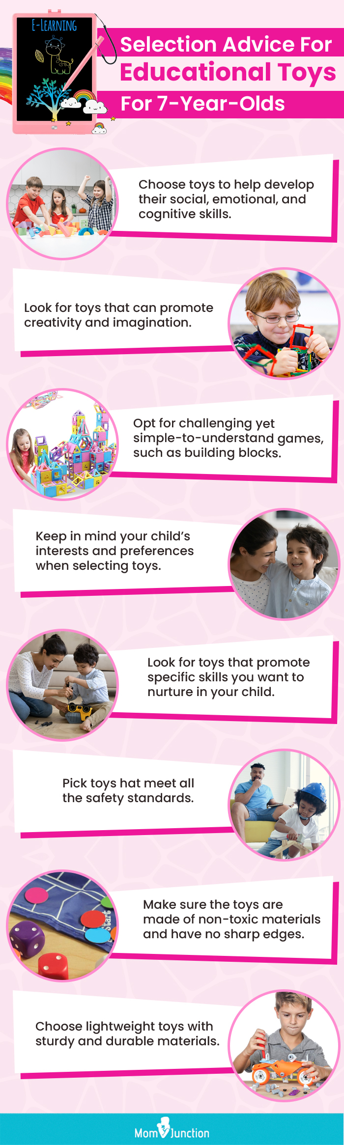 Selection Advice For Educational Toys For 7 Year Olds (infographic)