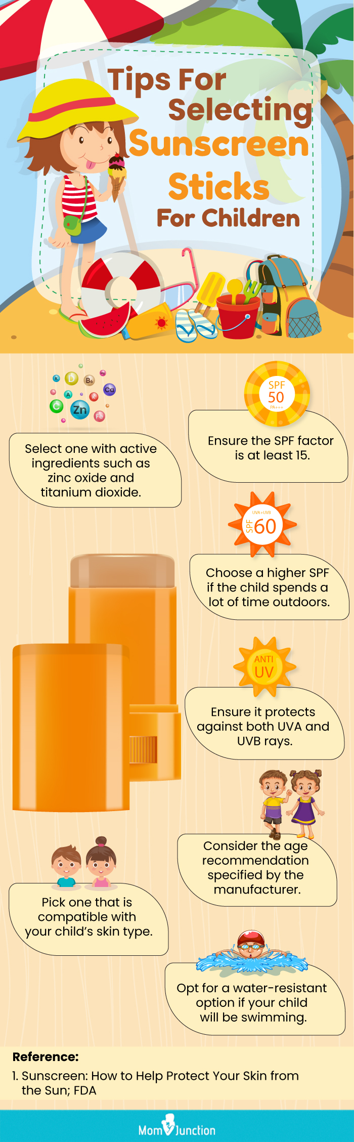 Tips For Selecting Sunscreen Sticks For Children (infographic)