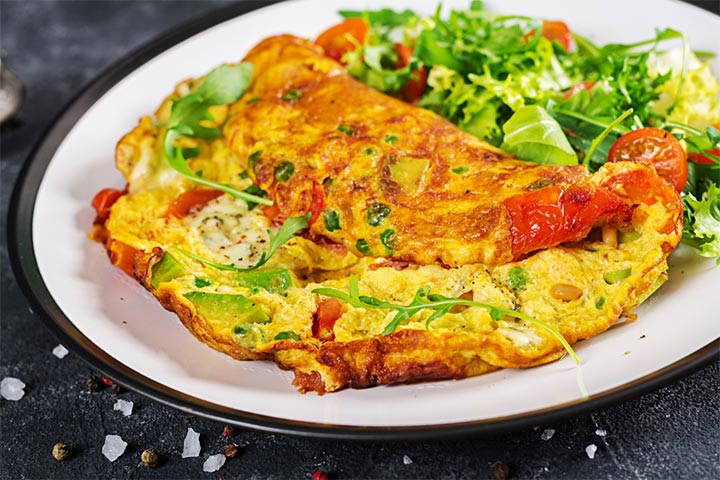Tomato omelet (10+ months) for babies