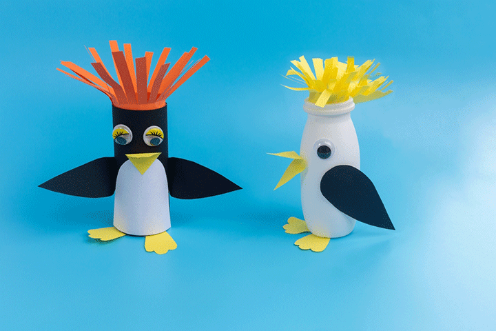 Water bottle penguin craft