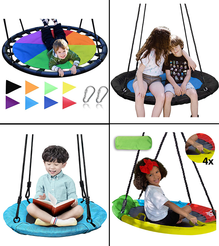 Purple Trekassy 700 lb Saucer Tree Swing for Kids Adults 40 Inch 900D Oxford Waterproof Frame with 2 Hanging Straps 