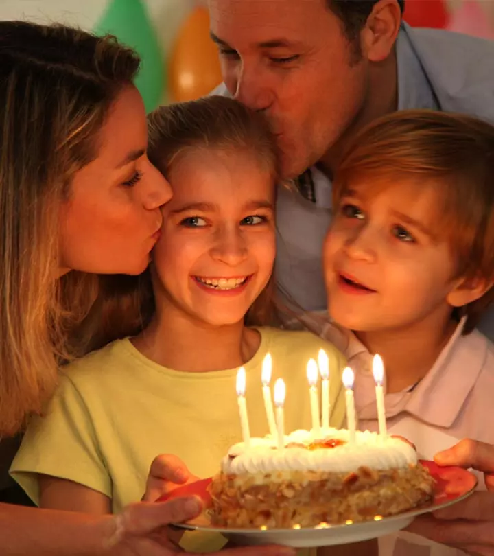 A Family Celebrating 10-Year-Old Daughter Birthday