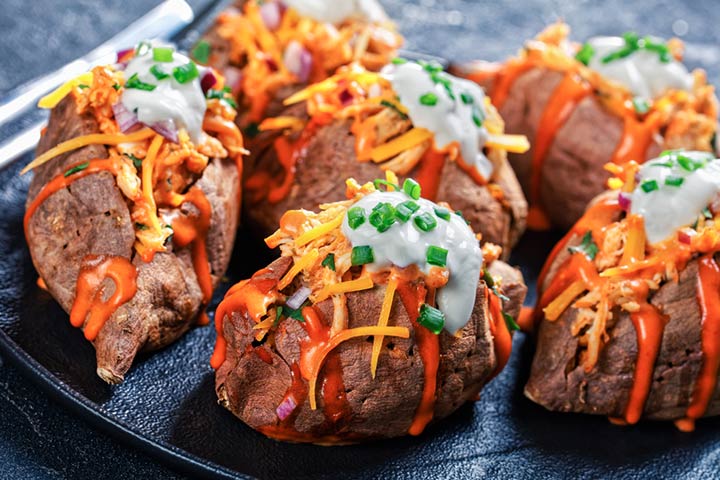 Buffalo chicken sweet potatoes dinner ideas for kids