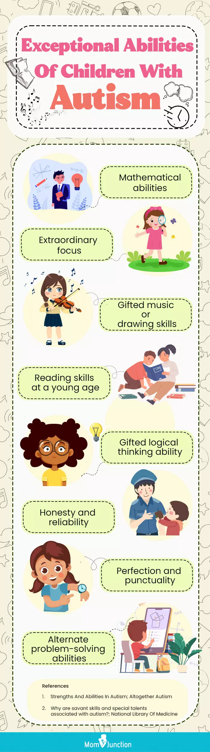 exceptional abilities of children with autism (infographic)