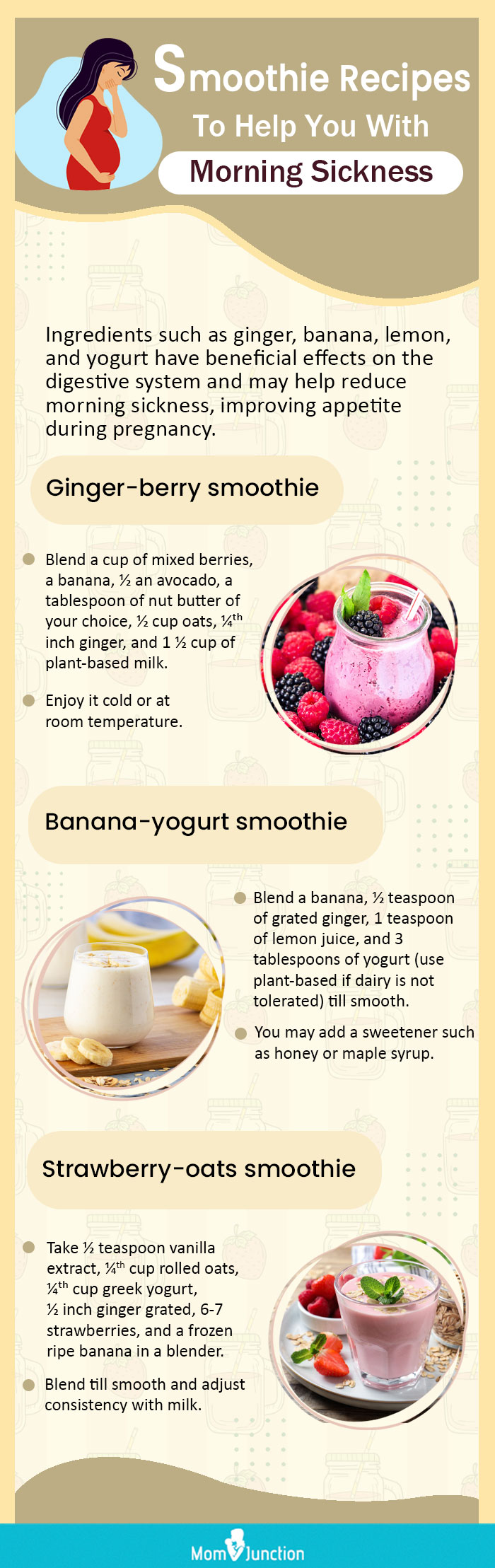 pregnancy smoothies to cope with morning sickness [infographic]