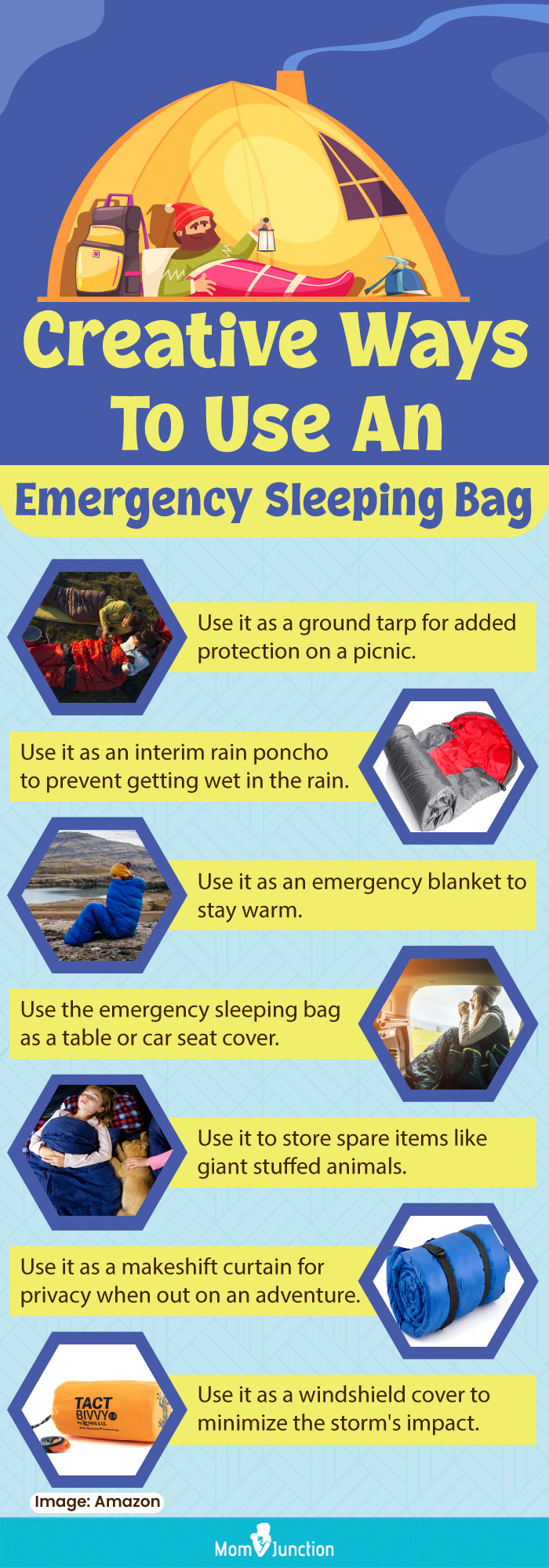Creative Ways To Use An Emergency Sleeping Bag (infographic)