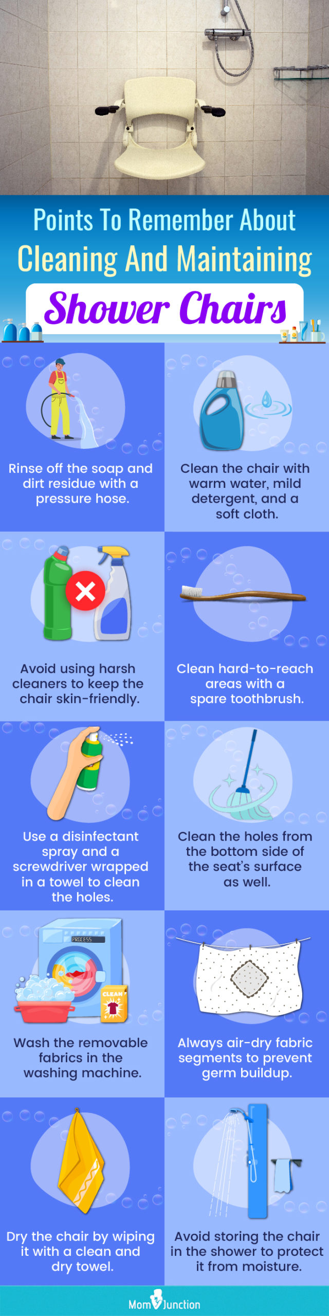 Points To Remember About Cleaning And Maintaining Shower Chairs (infographic)