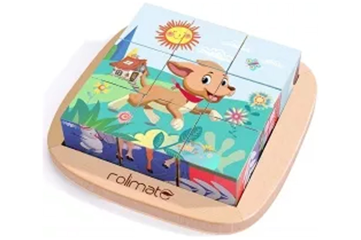 Rolimate 6-In-1 Wooden Block Puzzle