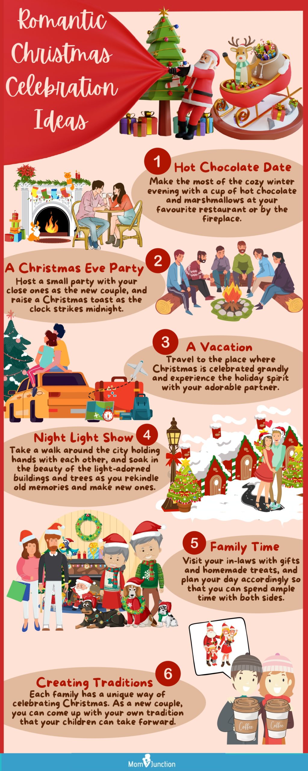 romantic christmas celebrating ideas (infographic)